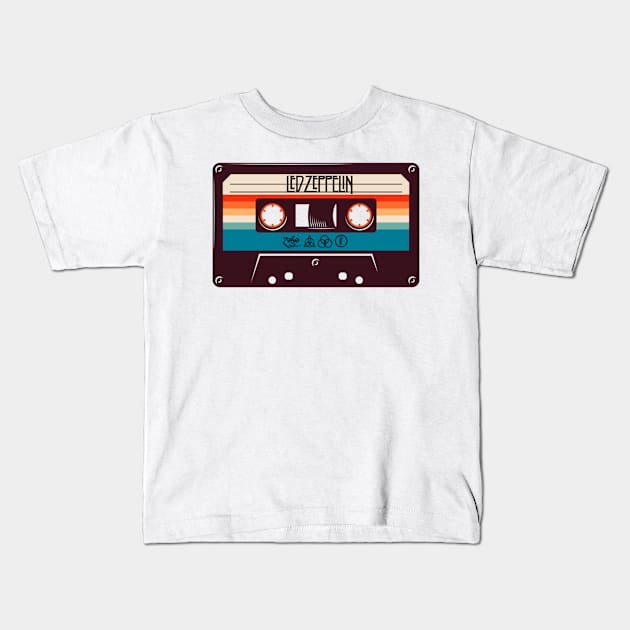 Vintage Cassette Tape - Led Zepplin Kids T-Shirt by SurePodcast